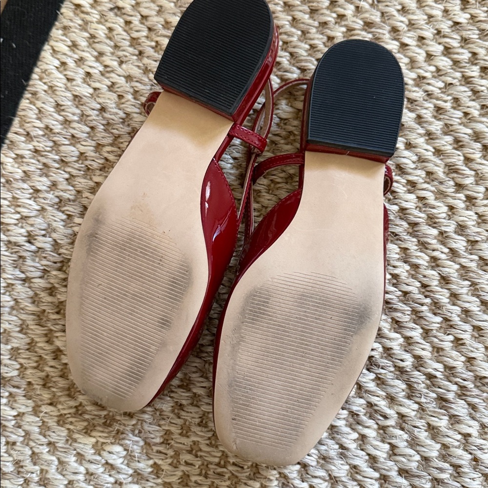 Steve Madden Red Patent Belari Slingback Flats, size 5.5 - Picture 2 of 3